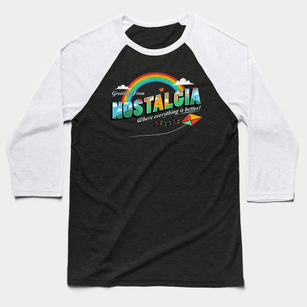 Nostalgia Trip Baseball T-Shirt by stevenlefcourt